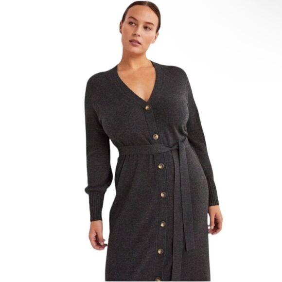 Boden NWT Knitted Cardigan Wool Cashmere Blend Grey Minimalist Elegant Dress 6 - Picture 2 of 14